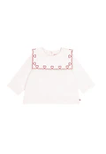 Blusa a maniche lunghe in popeline di cotone con ricamo a cuori neonata - immagine 6