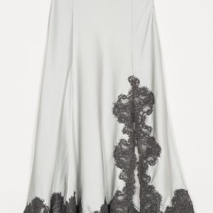 Gonna midi in raso e pizzo Twinset