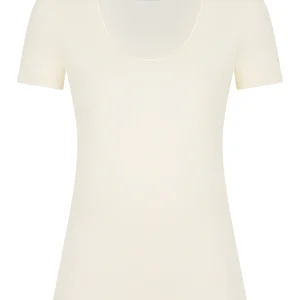 Maglia mezza manica in lana e seta