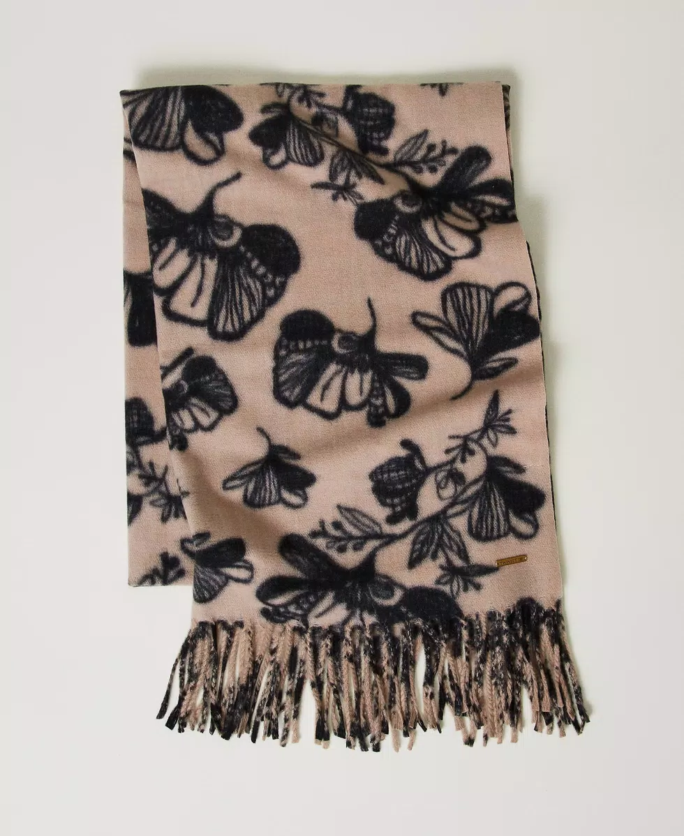 Sciarpa in panno a fiori Twinset